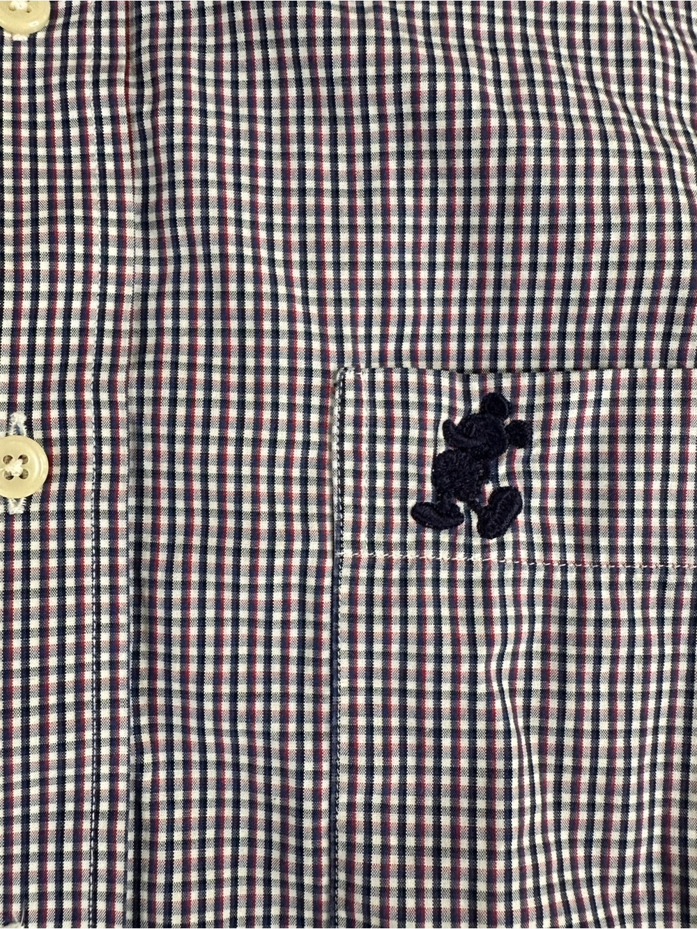 Walt Disney World Men's 3XL Blue LS Button Up Embroidered Mickey On Pocket - 542